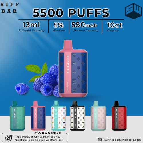 Biffbar Lux 5500 Puffs Disposable Vape 10ct/Display